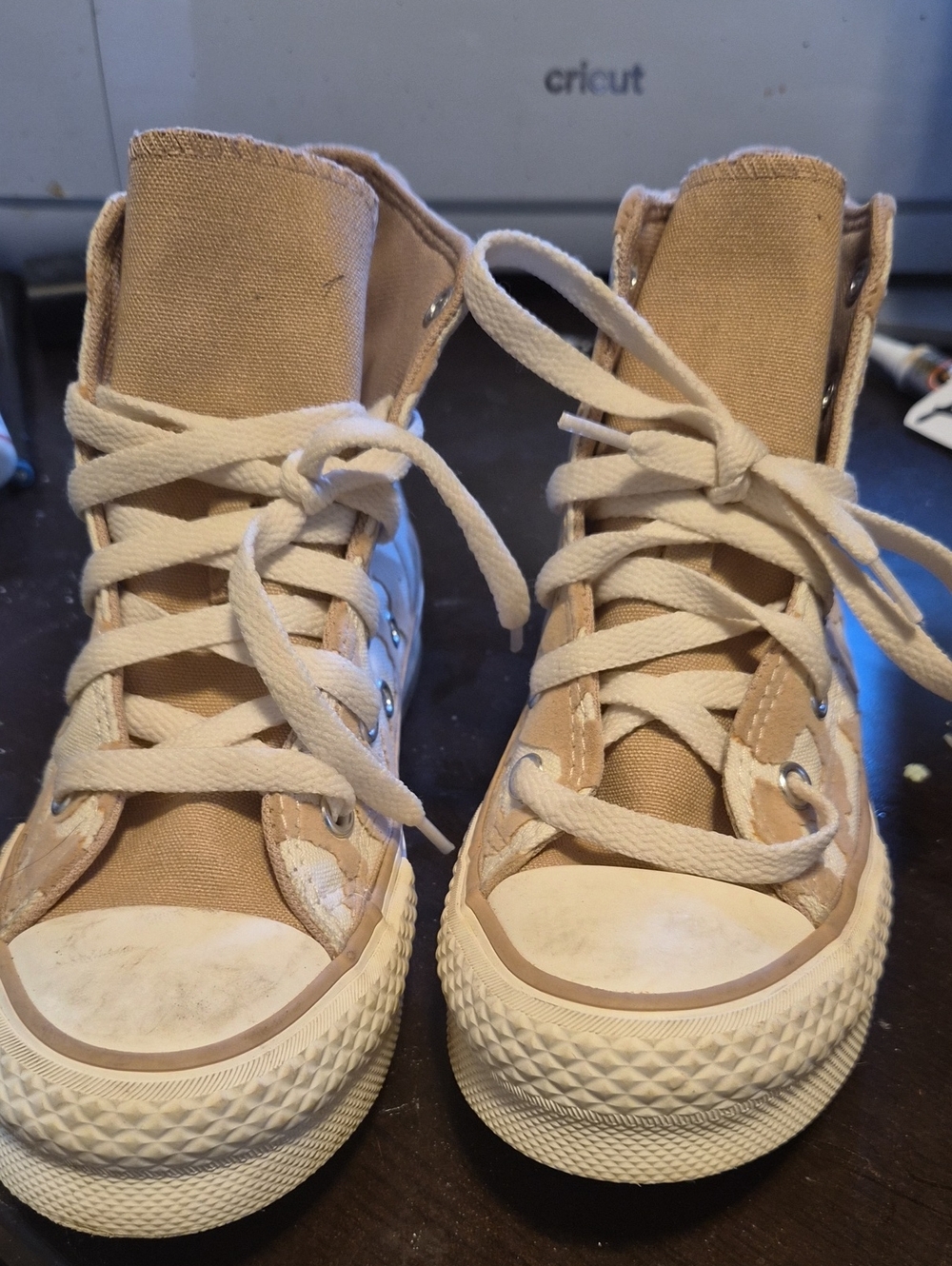 Converse Kids High-Top Canvas Sneakers in Beige